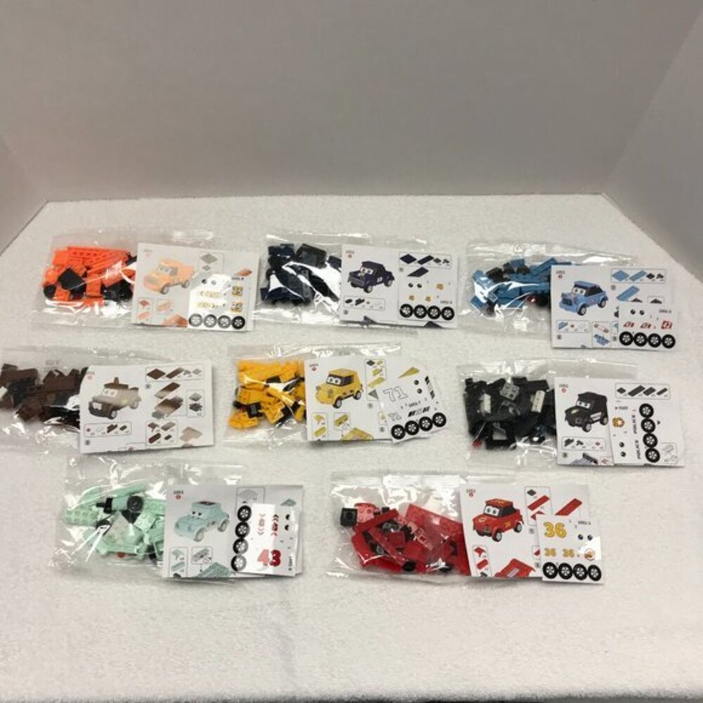 WHQDEFH 8PCS car Building Block Toys 2 3 Cruz Sheriff King Jackson Kid's car set